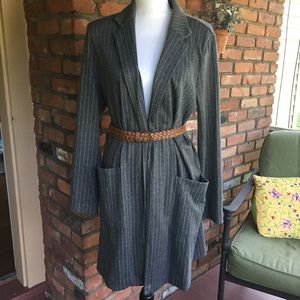 ASTR Charcoal Pinstripe Duster Jacket